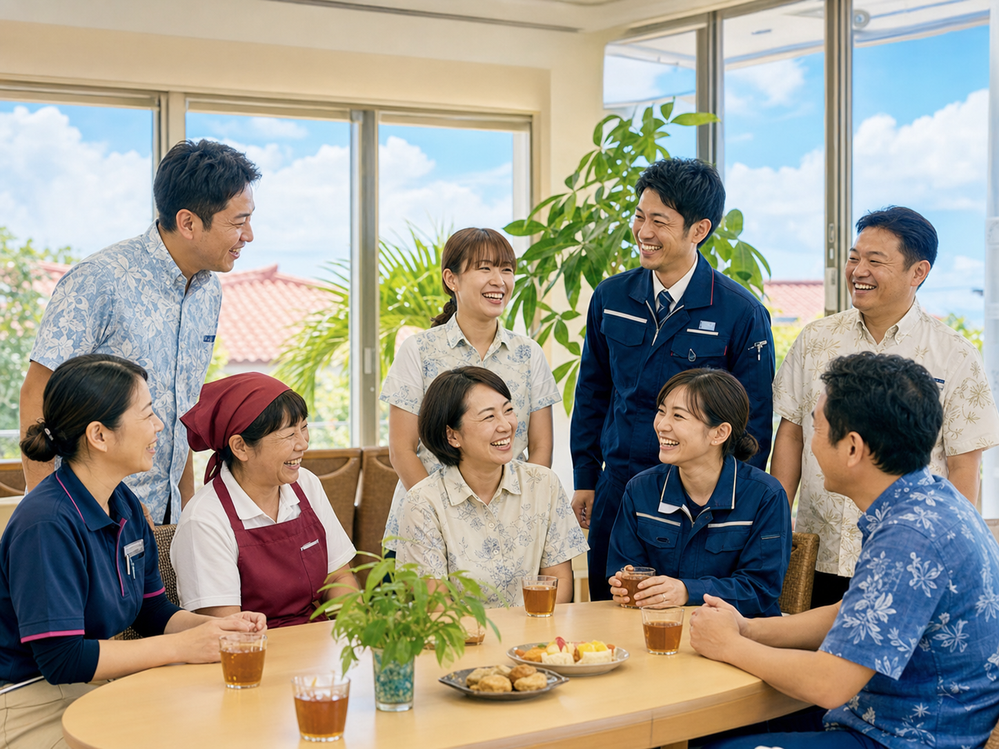 パートさんと正社員が交流する懇親会の様子
